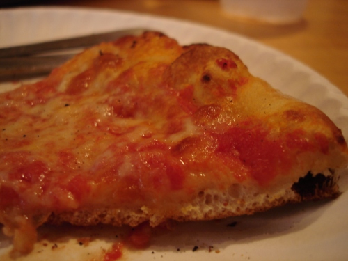 The red pie with mozzarella at Dayton Street Apizza.